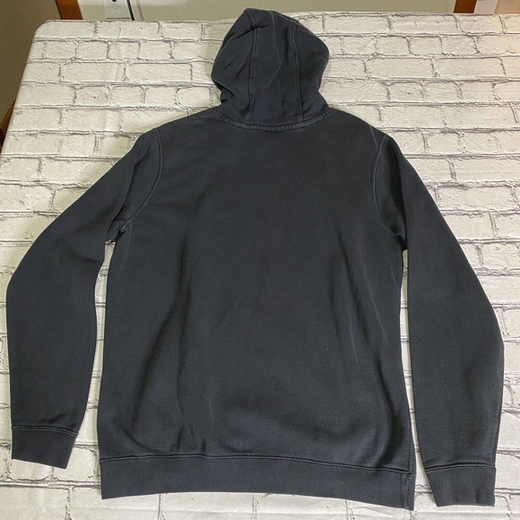 NIKE Hoodie Mens Large Black Blue Tag Small Chest Swoosh Pouch Pocket Pullover - Picture 5 of 5